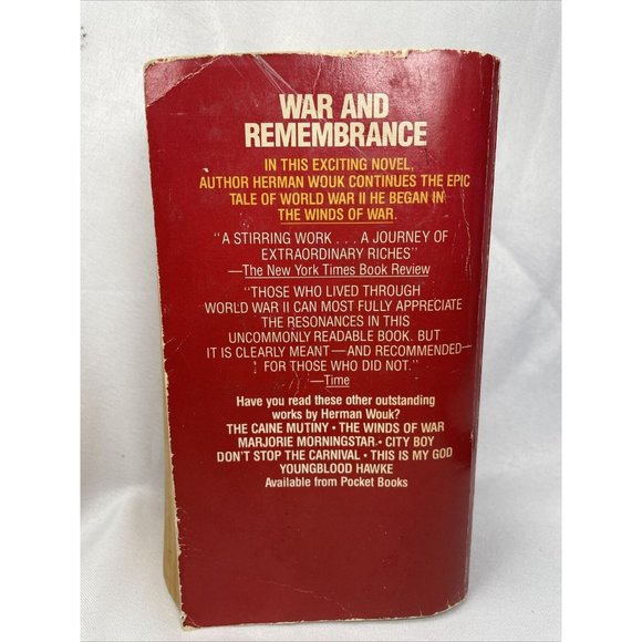 War and Remembrance Military Vintage Paperback Book Herman Wouk Pocket Book - Picture 3 of 12